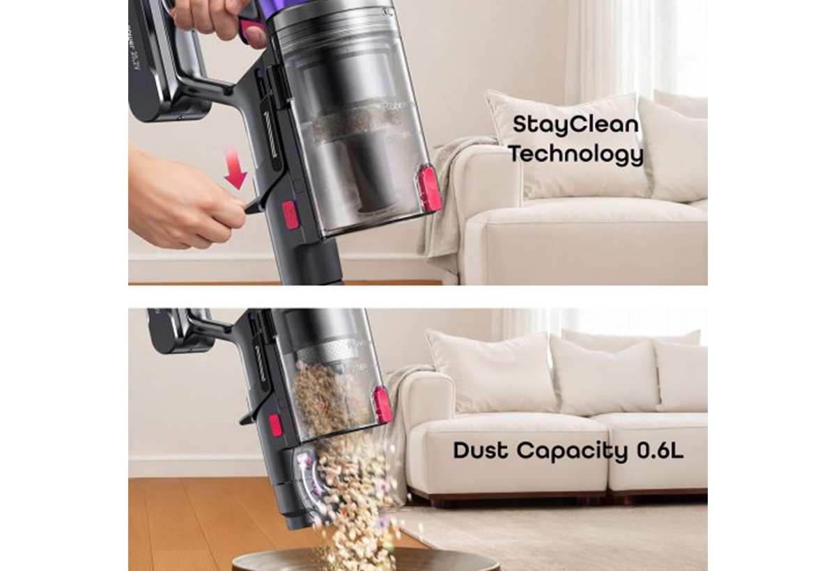 Παρουσιάζεται το εύκολο άδειασμα του κάδου.